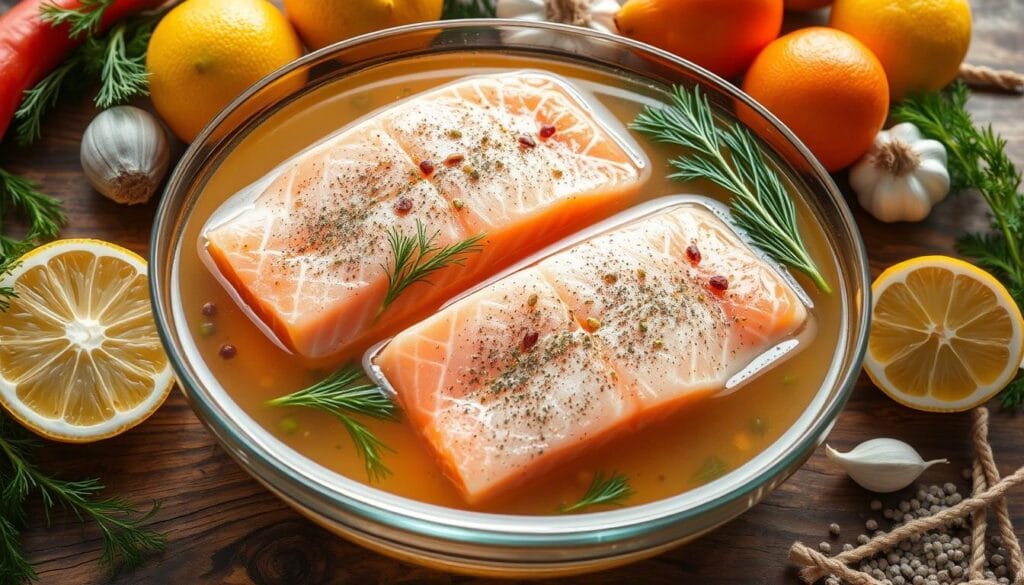 Salmon brining Salmon brining